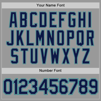 Custom Gray Navy-Teal Performance T-Shirt