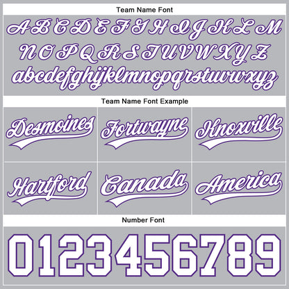Custom Gray White-Purple Authentic Basketball Shorts