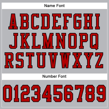 Custom Gray Red-Black Mesh Authentic Football Jersey