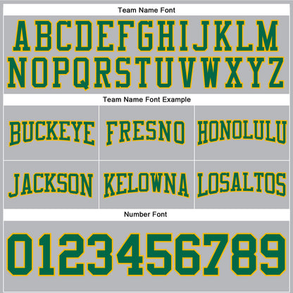 Custom Stitched Gray Kelly Green-Gold Football Pullover Sweatshirt Hoodie