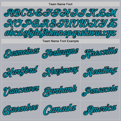 Custom Gray Teal-Black Authentic Throwback Basketball Jersey