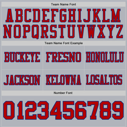 Custom Gray Red-Royal Authentic Football Jersey