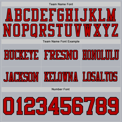 Custom Gray Red-Black Authentic Football Jersey