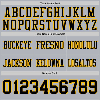 Custom Gray Black-Gold Authentic Football Jersey