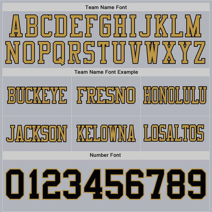 Custom Gray Black-Old Gold Authentic Football Jersey