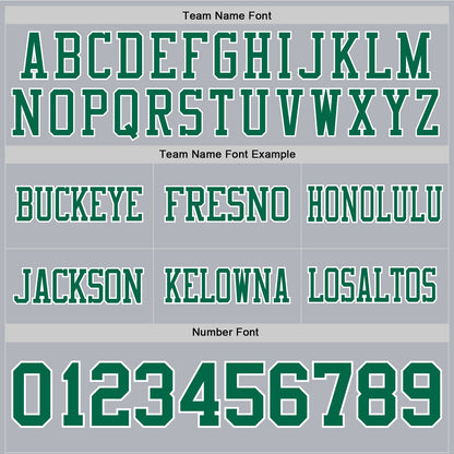Custom Gray Kelly Green-White Authentic Football Jersey