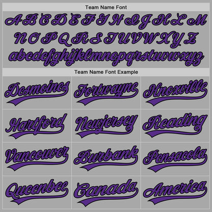Custom Stitched Gray Purple-Black Baseball Pullover Sweatshirt Hoodie