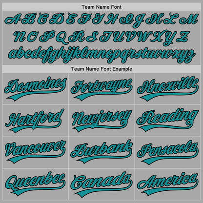 Custom Stitched Gray Teal-Black Baseball Pullover Sweatshirt Hoodie