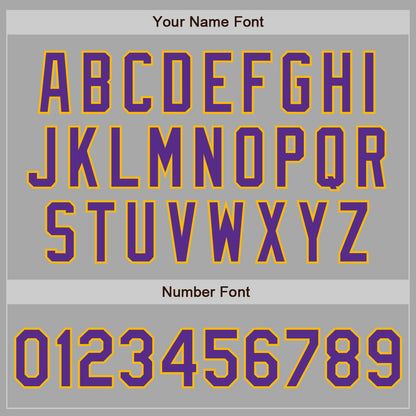 Custom Stitched Gray Purple-Gold Baseball Pullover Sweatshirt Hoodie