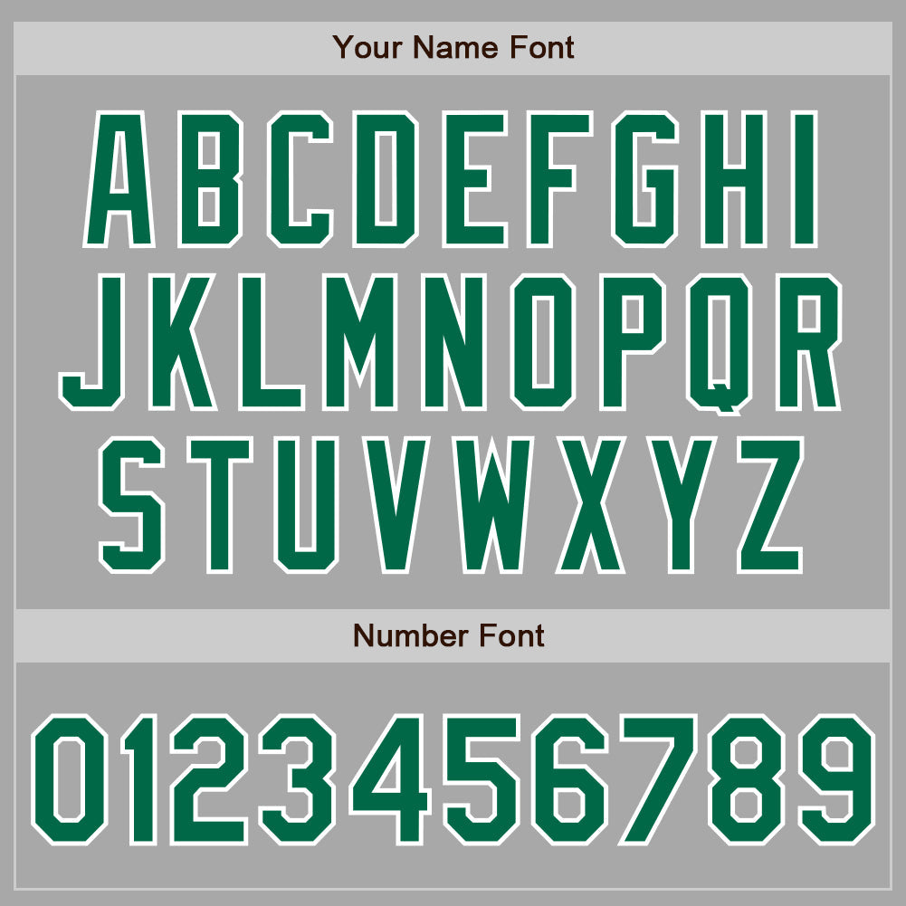 Custom Stitched Gray Kelly Green-White Baseball Pullover Sweatshirt Hoodie