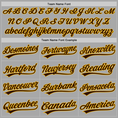 Custom Stitched Gray Brown-Gold Baseball Pullover Sweatshirt Hoodie