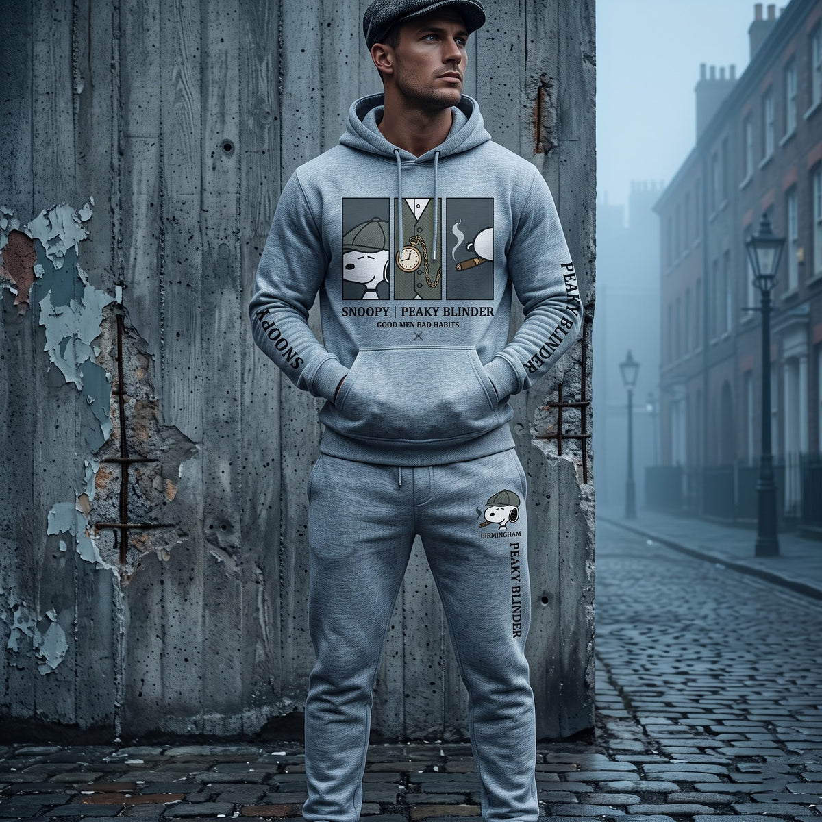 Limited Edition Snoopy Peaky Blinder Hoodie & Sweatpants Set