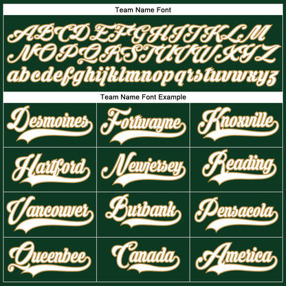 Custom Green White-Old Gold Hockey Lace Neck Jersey