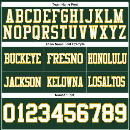 Custom Green White-Gold Authentic Football Jersey
