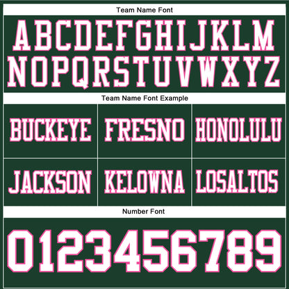 Custom Green White-Pink Authentic Football Jersey
