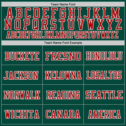 Custom Green Red-White Mesh Authentic Throwback Football Jersey