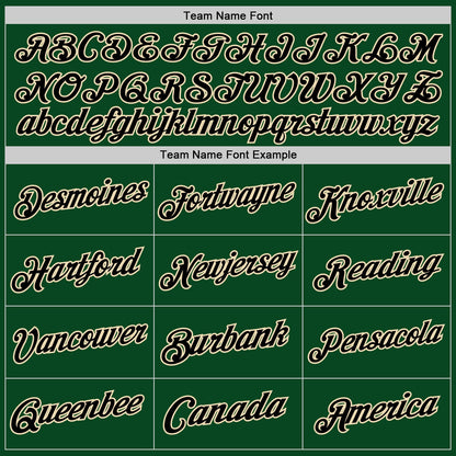 Custom Green Black-Cream Authentic Throwback Basketball Jersey