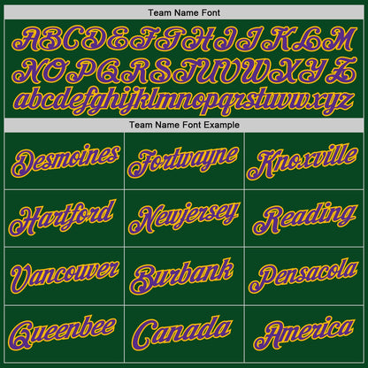 Custom Green Purple-Gold Authentic Throwback Basketball Jersey