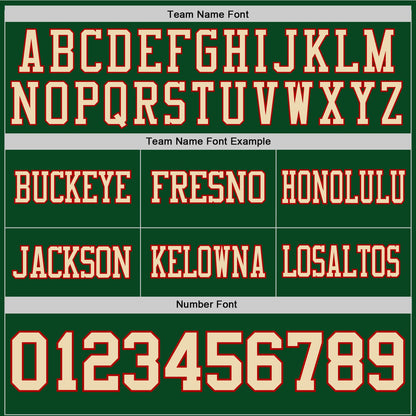 Custom Green Cream-Red Authentic Football Jersey