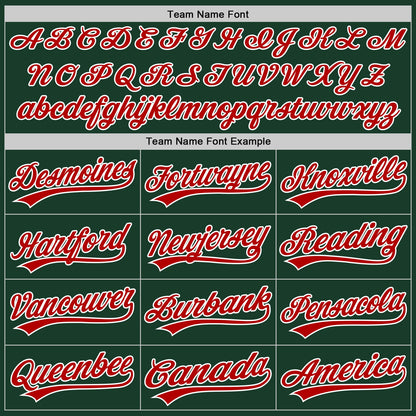 Custom Stitched Green Red-White Baseball Pullover Sweatshirt Hoodie