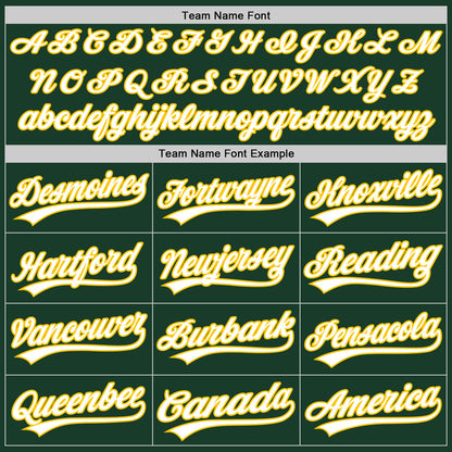 Custom Stitched Green White-Yellow Baseball Pullover Sweatshirt Hoodie