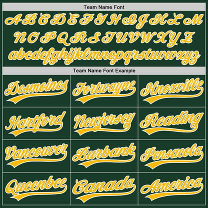 Custom Stitched Green Gold-White Baseball Pullover Sweatshirt Hoodie