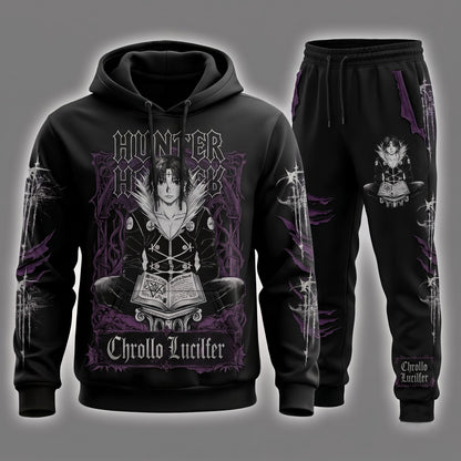 Anime Hunter Hoodie & Sweatpants Set — Manga Inspired Tracksuit — Character Graphic Jogger Set for A - Custom Fan Apparel Image 3