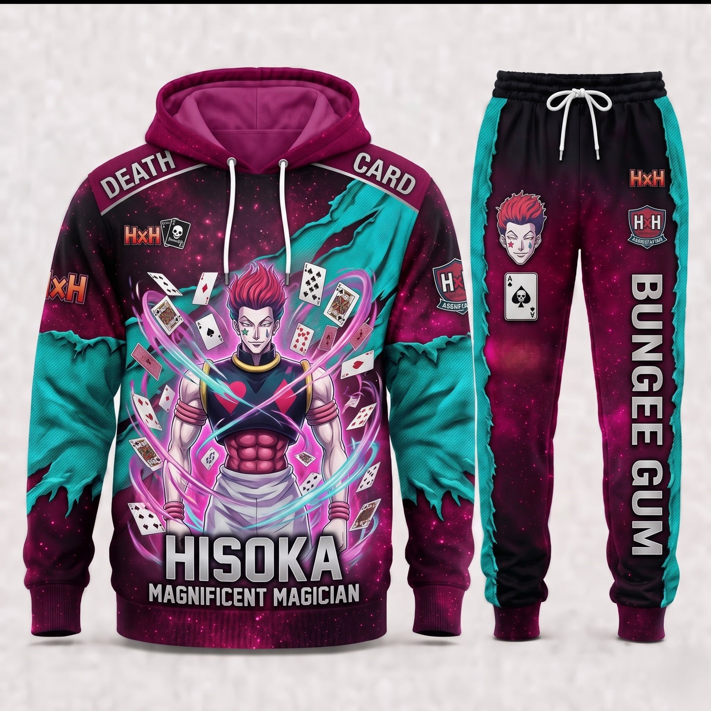 Anime Hunter Hoodie & Sweatpants Set — Manga Inspired Tracksuit — Character Graphic Jogger Set for A - Custom Fan Apparel Image 5