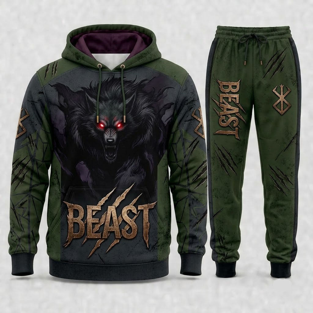Limited Edition Black Swordsman Fan Set — Hoodie & Sweatpant Set | Dark Fantasy Gift - Custom Fan Apparel Image 7
