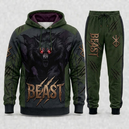 Limited Edition Black Swordsman Fan Set — Hoodie & Sweatpant Set | Dark Fantasy Gift - Custom Fan Apparel Image 7