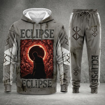 Limited Edition Black Swordsman Fan Set — Hoodie & Sweatpant Set | Dark Fantasy Gift - Custom Fan Apparel Image 2