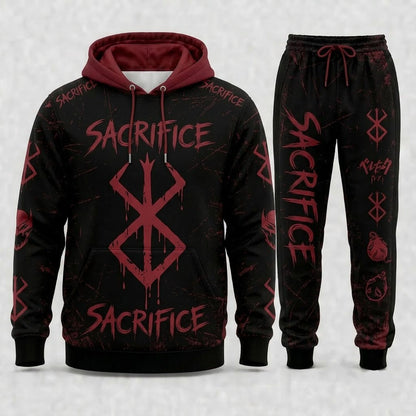 Limited Edition Black Swordsman Fan Set — Hoodie & Sweatpant Set | Dark Fantasy Gift - Custom Fan Apparel Image 8