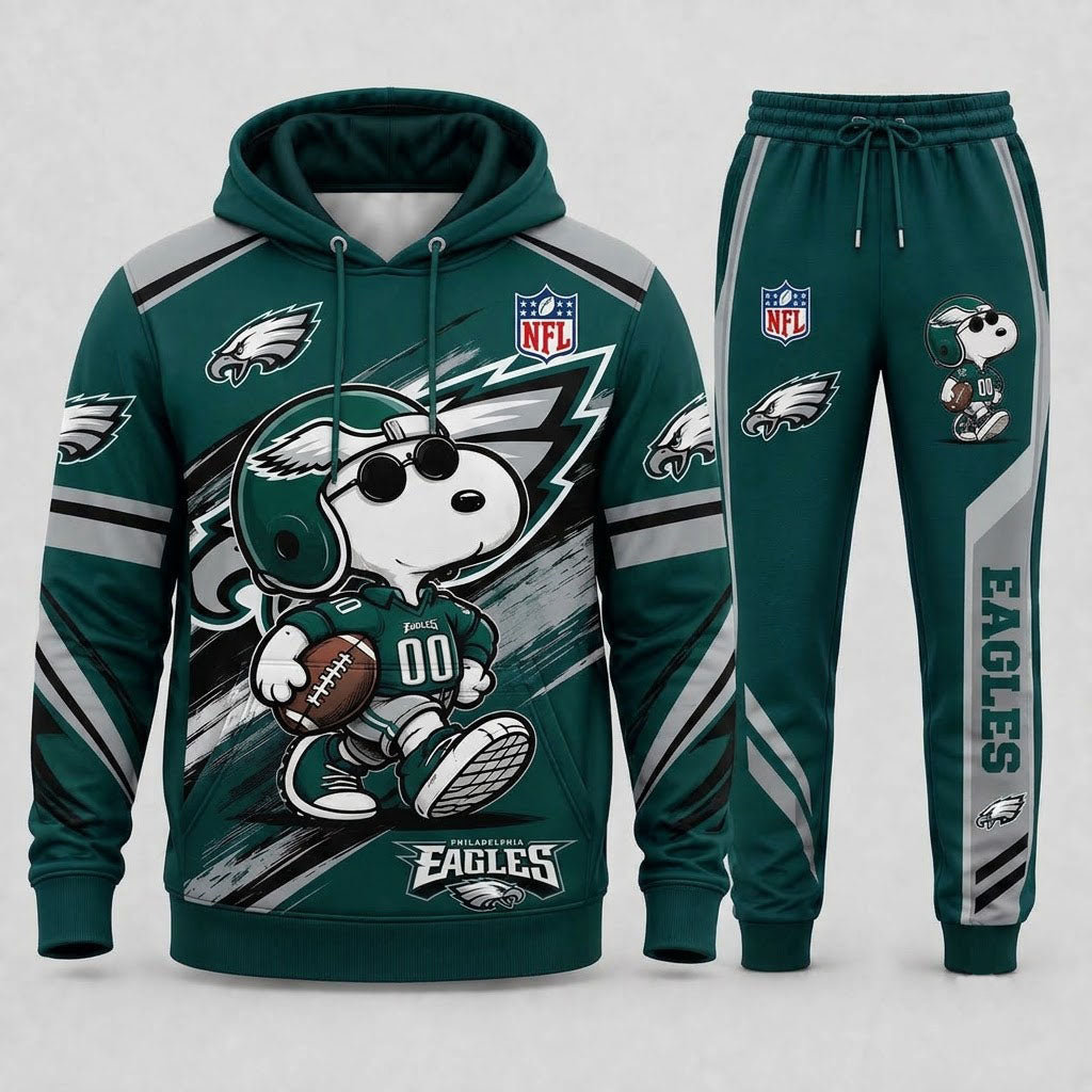 Snoopy NFL Fan Set — Hoodie & Sweatpants | All 32 Football Teams Available