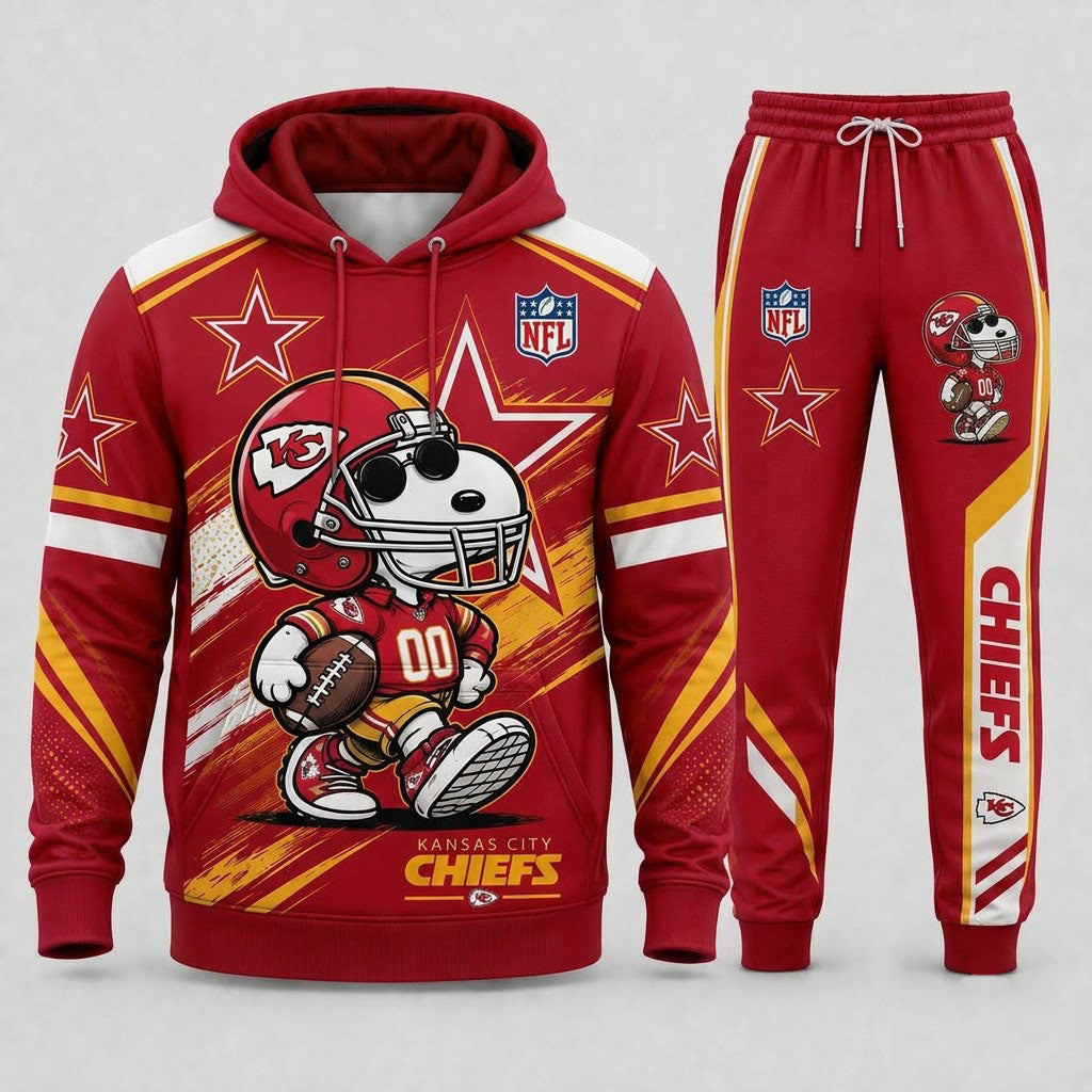 Snoopy NFL Fan Set — Hoodie & Sweatpants | All 32 Football Teams Available