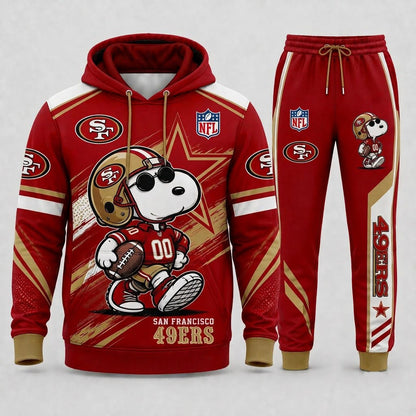 Snoopy NFL Fan Set — Hoodie & Sweatpants | All 32 Football Teams Available