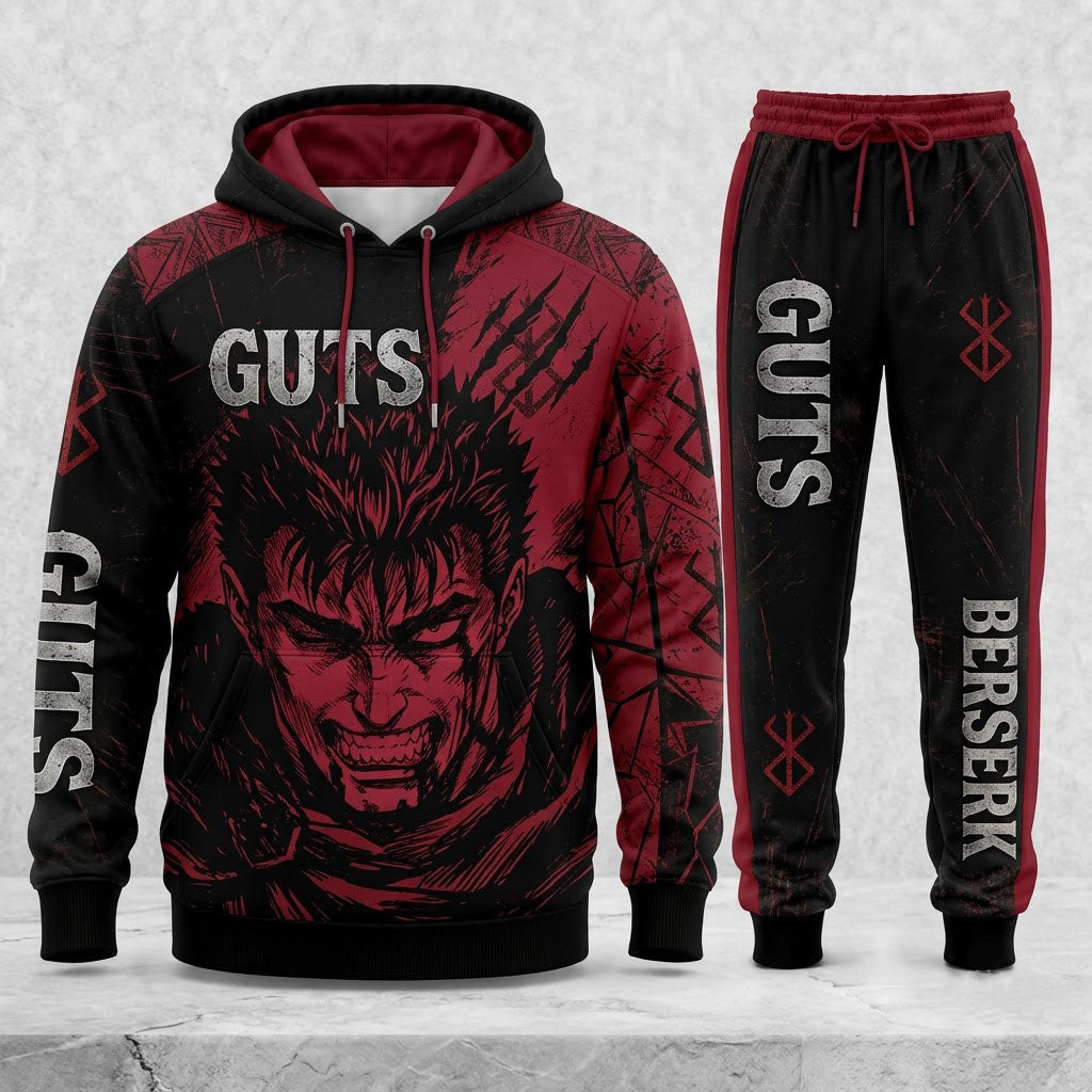 Limited Edition Black Swordsman Fan Set — Hoodie & Sweatpant Set | Dark Fantasy Gift - Custom Fan Apparel Image 1