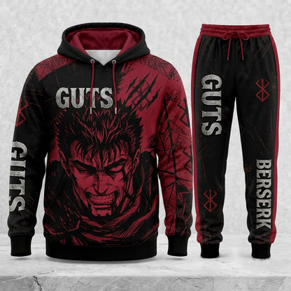 Limited Edition Black Swordsman Fan Set — Hoodie & Sweatpant Set | Dark Fantasy Gift - Custom Fan Apparel Image 1