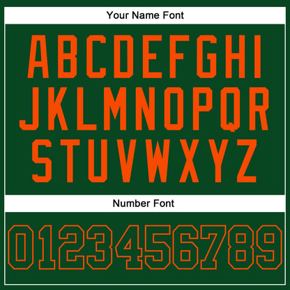 Custom Hunter Green Green-Orange Authentic Throwback Basketball Jersey