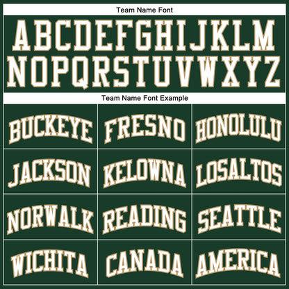 Custom Hunter Green White-Old Gold Authentic Throwback Basketball Jersey