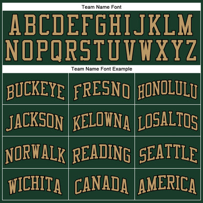 Custom Hunter Green Old Gold-Black Authentic Throwback Basketball Jersey