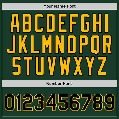Custom Hunter Green Black-Gold Authentic Throwback Basketball Jersey