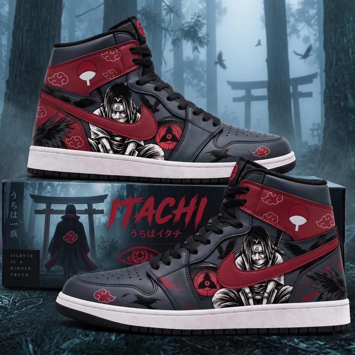Uchiha Itachi High Top Sneakers — Naruto Inspired Fan Shoes