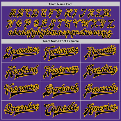 Custom Purple Black-Gold Bomber Full-Snap Varsity Letterman Jacket