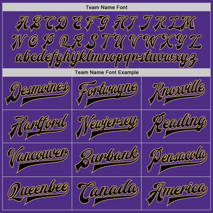 Custom Purple Black-Old Gold Bomber Full-Snap Varsity Letterman Jacket