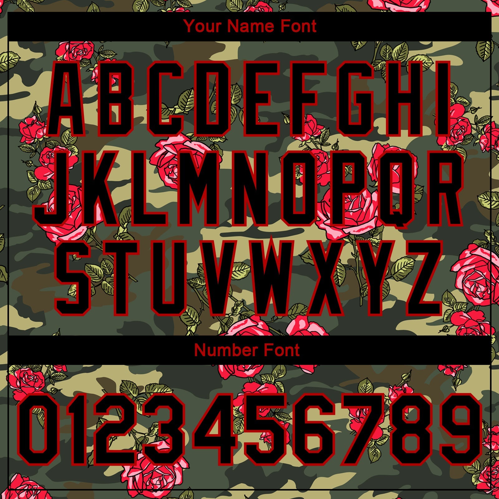 Custom Camo Black-Red Rose 3D Pattern Design Bomber Full-Snap Varsity Letterman Salute To Service Jacket