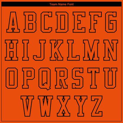 Custom Orange Black 3D Pattern Design Bomber Full-Snap Varsity Letterman Jacket