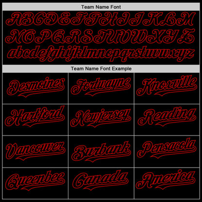 Custom Black Red Bomber Full-Snap Varsity Letterman Two Tone Hoodie Jacket