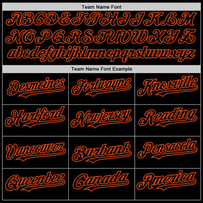 Custom Black Orange Bomber Full-Snap Varsity Letterman Two Tone Hoodie Jacket