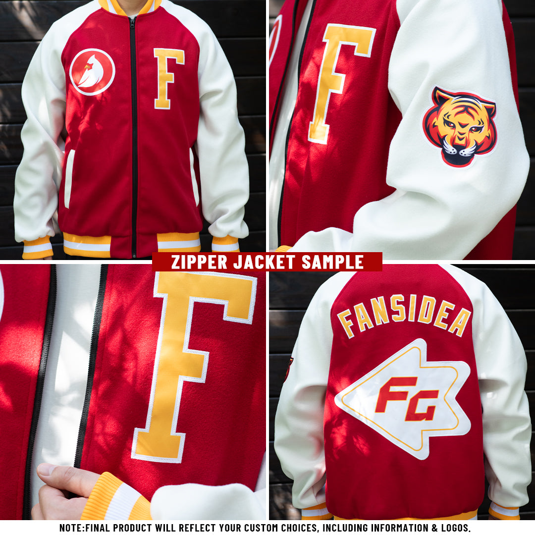 Custom Royal White-Gray Bomber Varsity Letterman Two Tone Zipper Jacket