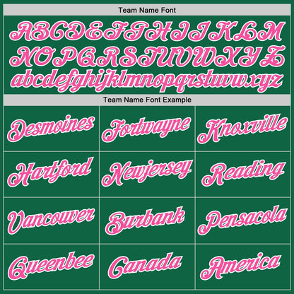 Custom Kelly Green Pink-White Performance T-Shirt